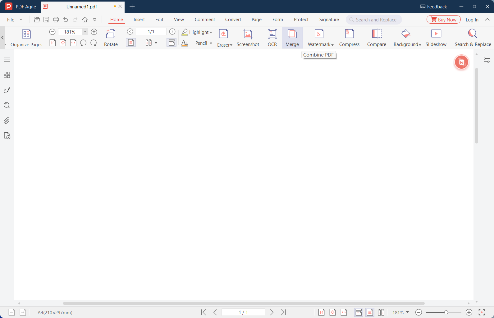 Merge tool main screen showing the Add Files area
