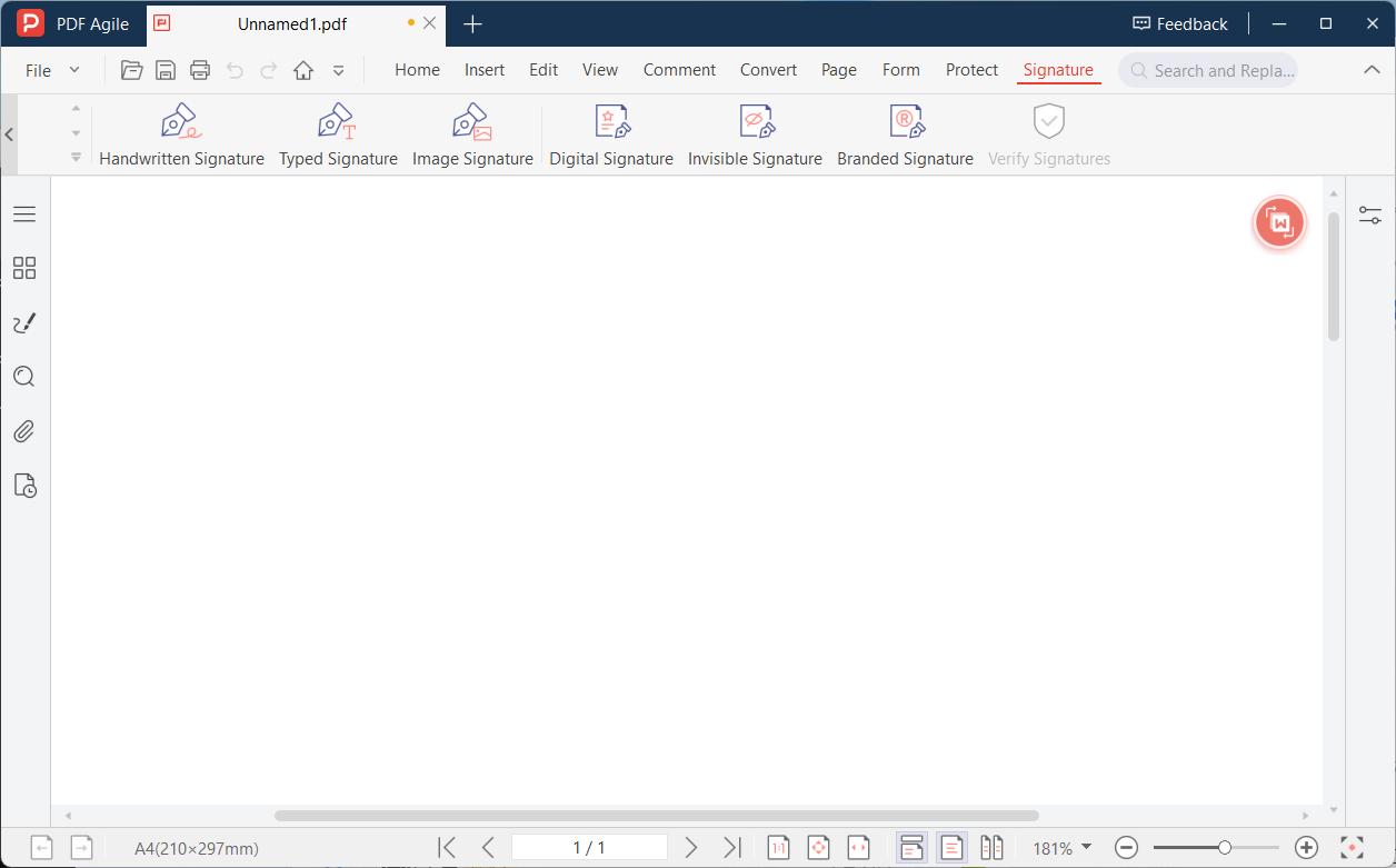 PDF open with the Sign toolbar button highlighted
