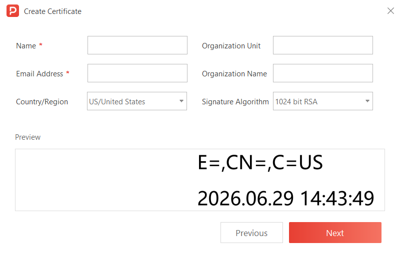 Save dialog with the signed PDF ready to export